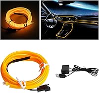 Vista 7 de Luces de tira LED de cable EL, 3/10 pies USB automáticas de neón con borde de costura, kits de iluminación ambiental electroluminiscentes
