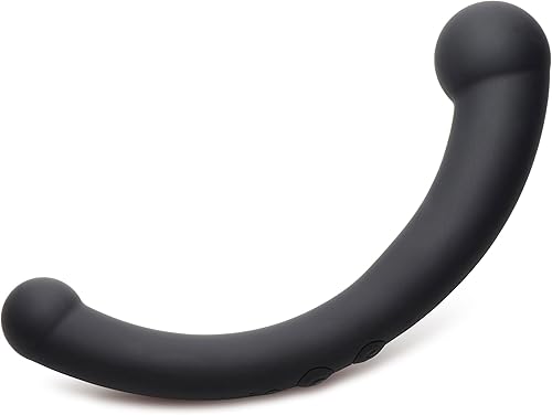 Miniatura 6 de MASTER SERIES Consolador de doble extremo 10X Vibra-Crescent fabricado con silicona de primera calidad para hombres, mujeres y parejas. Punto G