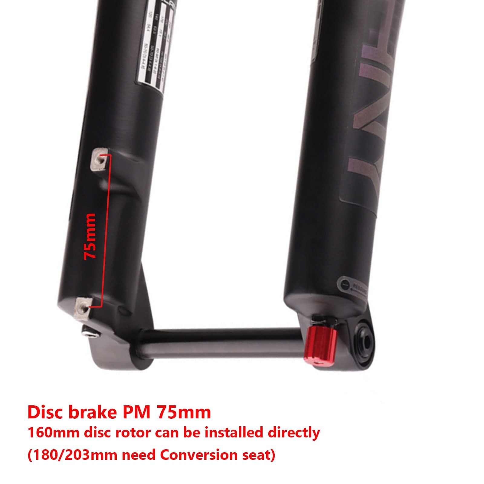 Horquilla Air para Bicicleta de montaña, 130 mm de Recorrido, Eje de 15 x 110 mm, Ajuste de Rebote, Eje cónico de 1-1/2", Accesorios
