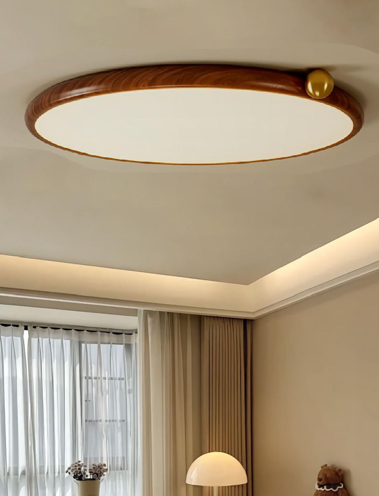 Plafonnier LED télécommande luminaire rond moderne à intensité variable design fin 50cm - 8