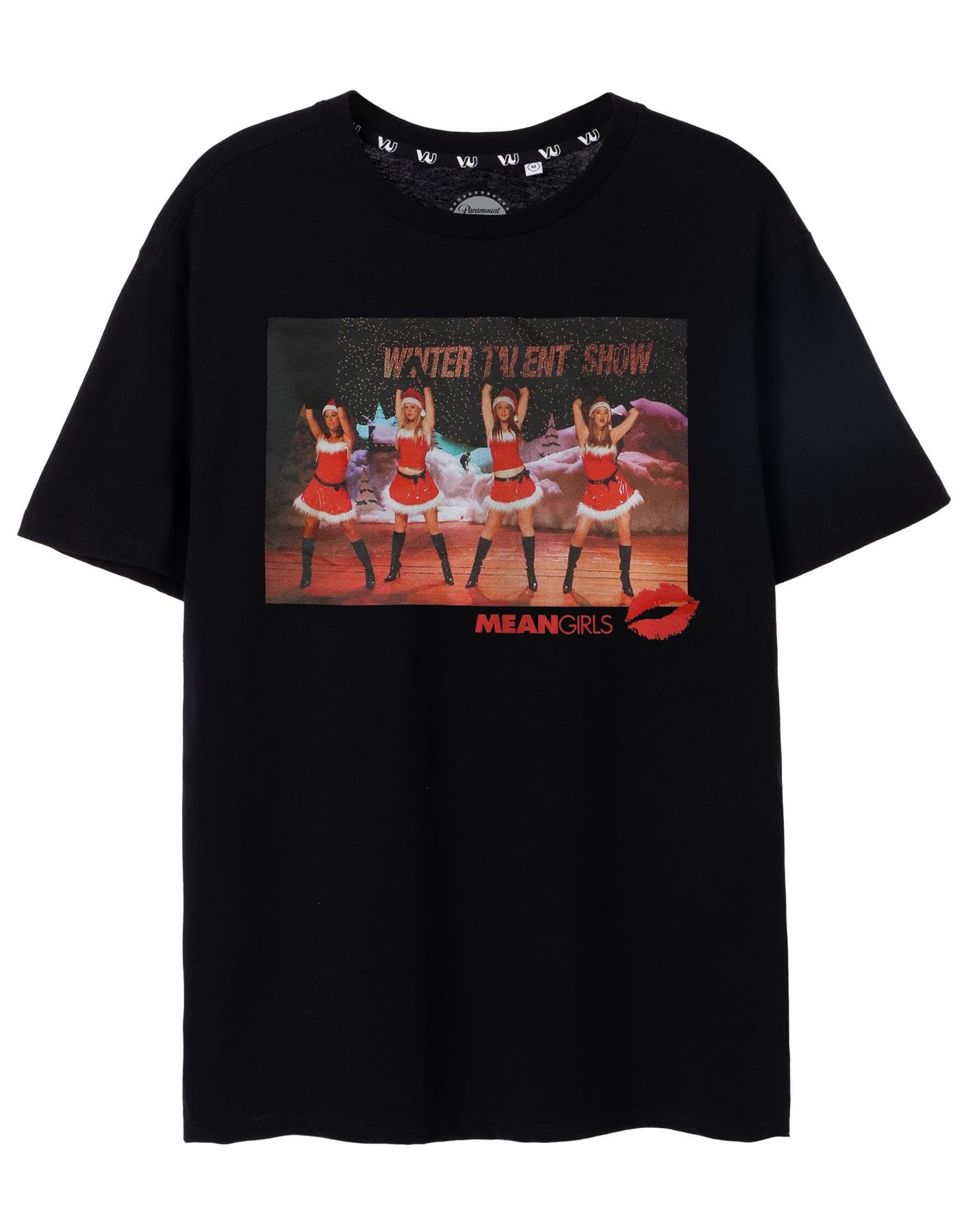 Mean Girls Girls Black Mean Womens Christmas T-Shirt In | Ladies Jingle Bell Rock Graphic Tee | Adults Xmas Festive Holiday Short Sleeve Top | Movie Merchandise Gift For Her