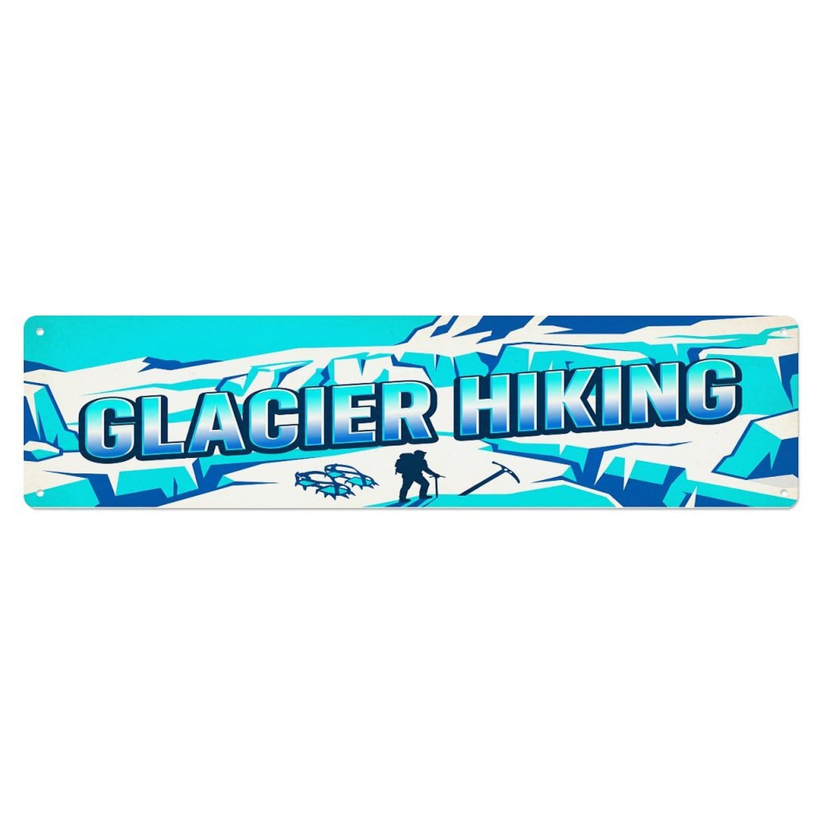 Cmhok Vintage Style Vintage Glacier Hiking Outdoor Activity Sports Metal Tin Sign Wall Decor For Cafe, Club, Garden Metal Poster 4X16inch