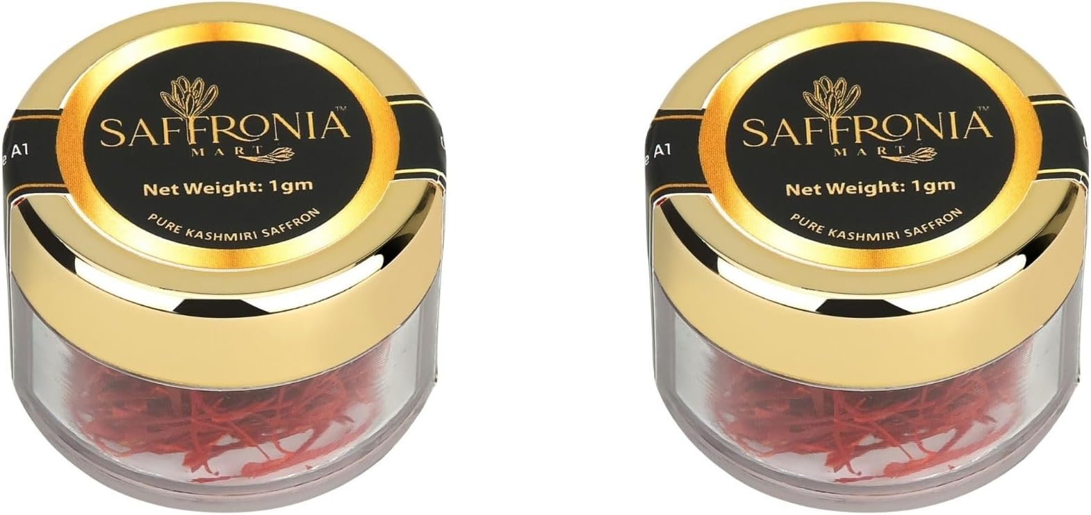 Saffronia Mart Kashmiri Mongra Saffron | Pure & Natural A++ Grade Kesar | Ideal for Biryani, Sweets, Tea & Beauty | Airtight Pack | Rich Aroma & Deep Color | FSSAI Certified | 1gm - pack of 2