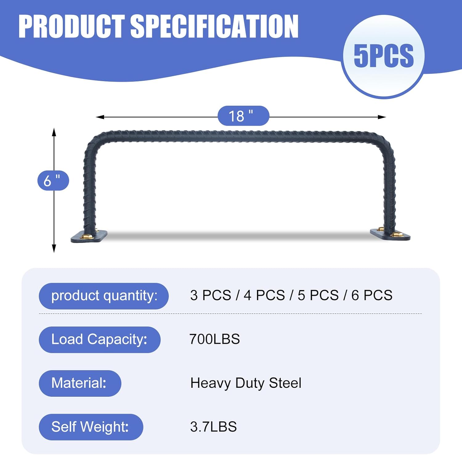 5-Rung Window Well Ladder, Heavy Duty Steel Basement Egress Ladder, Adjustable Wall Muonted Ladder for Home Safety, 700LBS