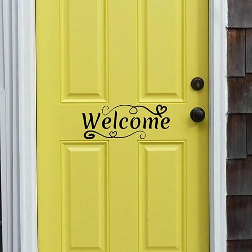 Miniatura 3 de 2 calcomanías de bienvenida para pared y puerta, calcomanías de vinilo para puerta delantera, calcomanías de letras de vinilo para decoración de