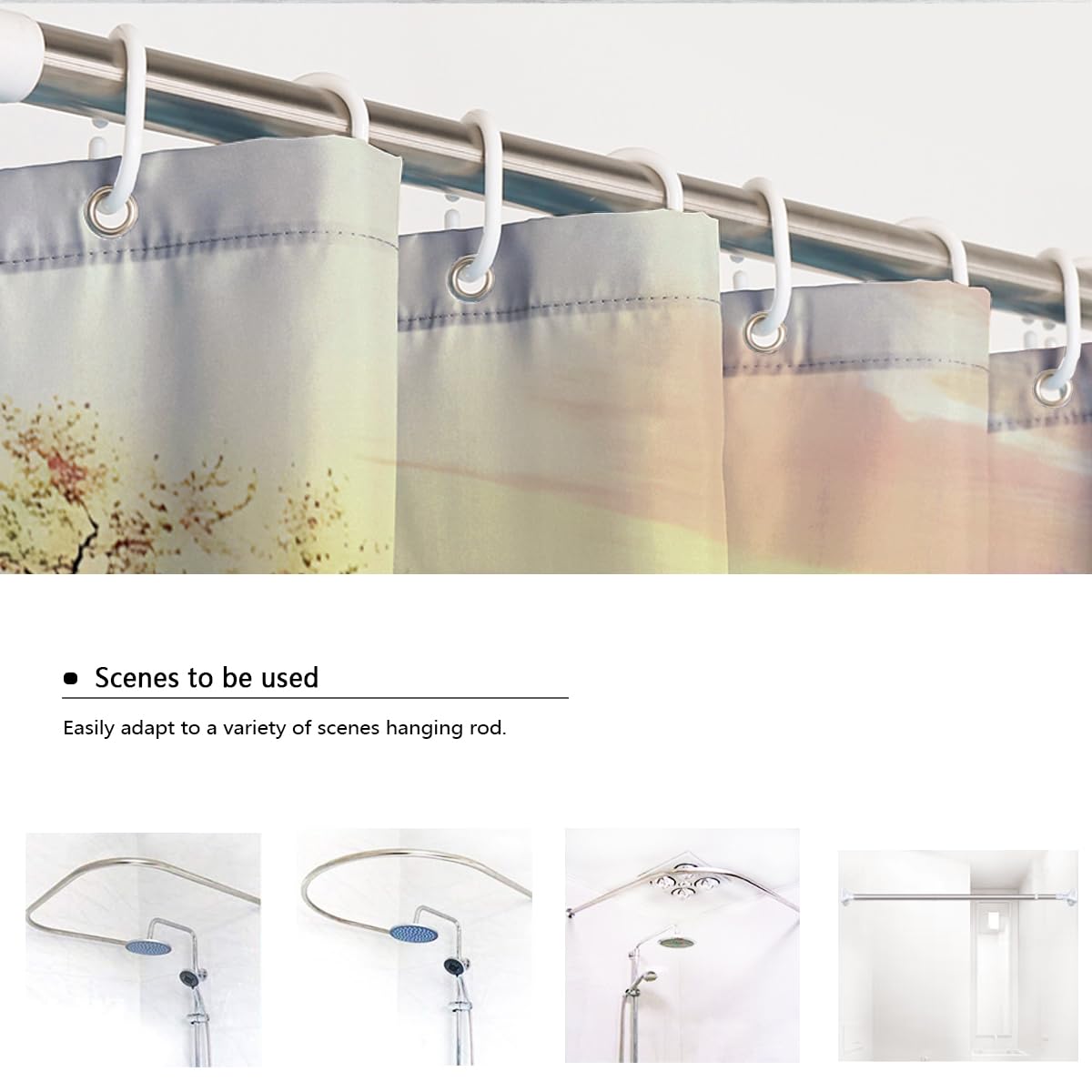 Cortina Ducha montaña Tinta Oriental baño W220xL180 cm