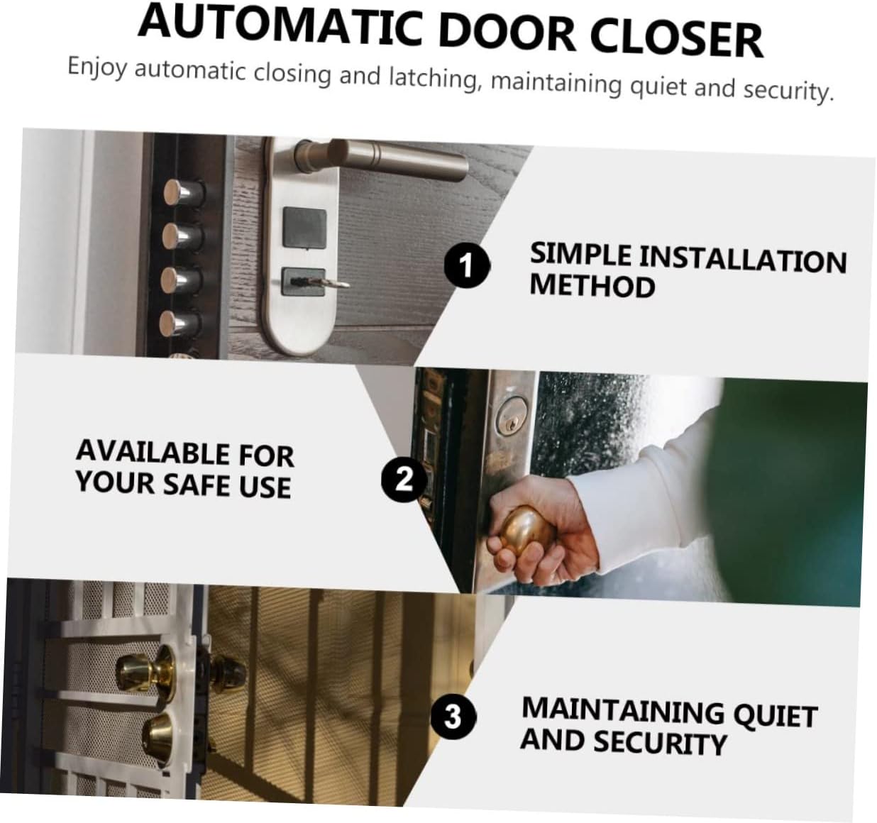 1 Set Automatic Door Closer Heavy Duty Door Closer Auto Commercial Hydraulic Sliding Automatic for Home Commercial Screw