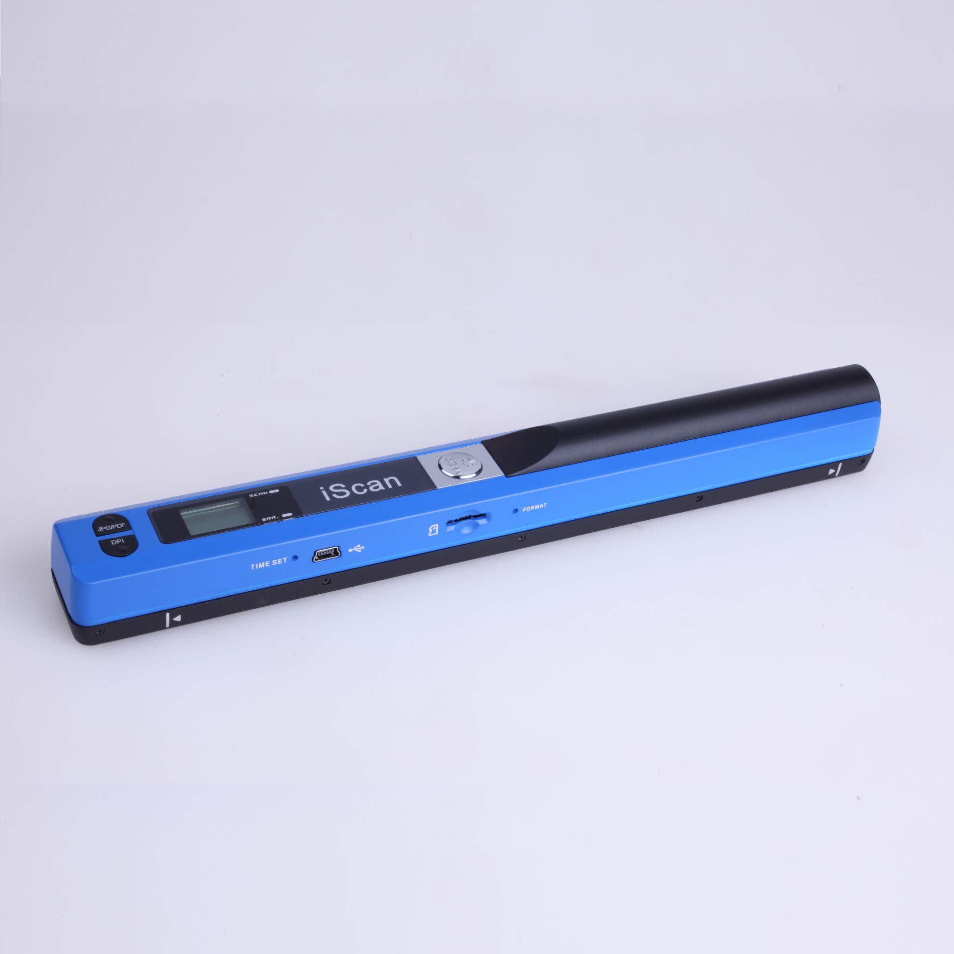 iScan Magic Wand - Escáner portátil para tarjetas de visita y documentos de mano, tamaño mini USB móvil (azul)