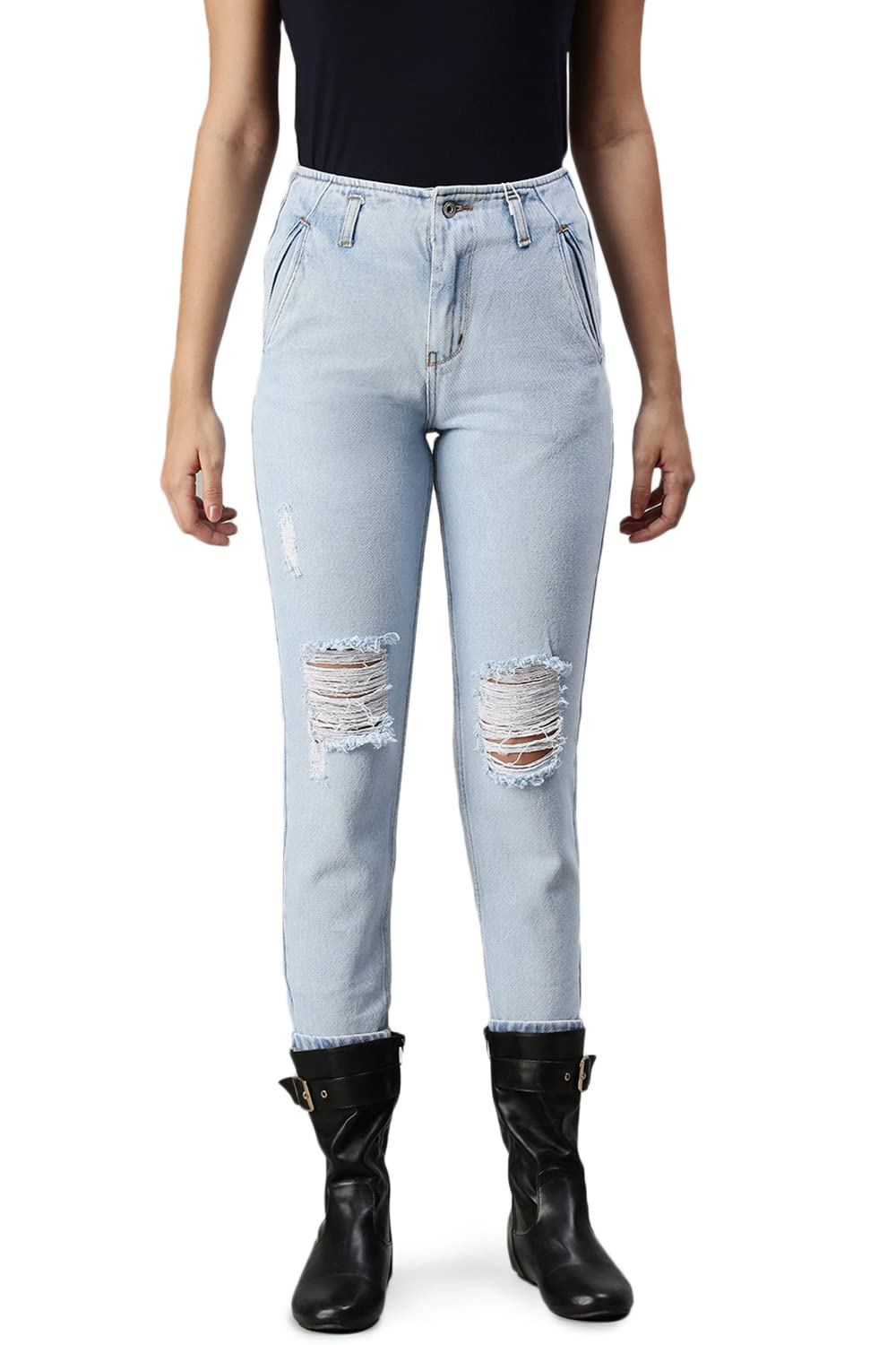showoffff Women Mom Fit Jeans | Denim Jeans for Womens | Mid-Rise Regular Length Jeans for Women's-picture-34