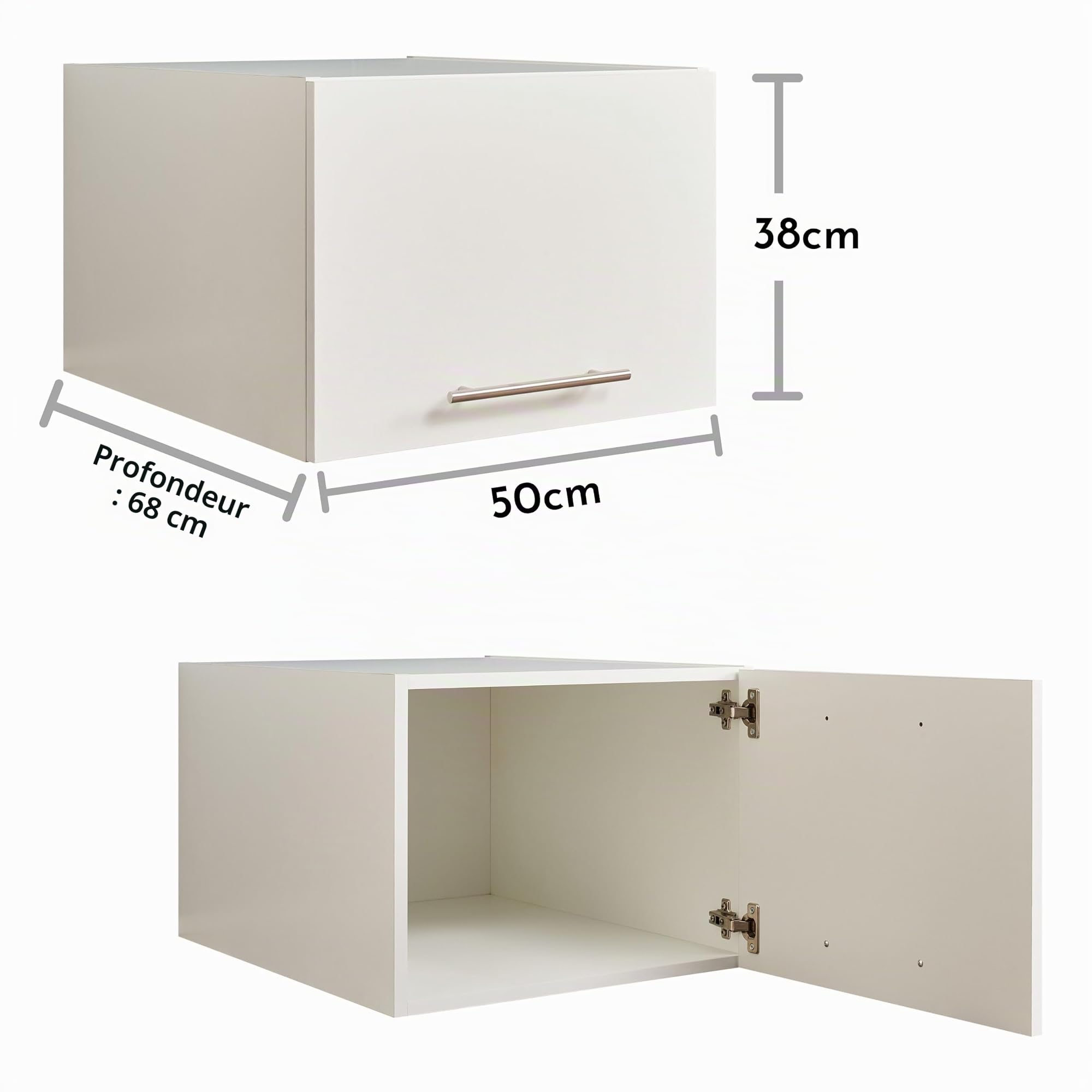 Laundreezy Stella Trading Rehausse pour Armoire de Machine à Laver, Blanc - Rehausse pour Espace de Rangement supplémentaire dans la buanderie - 50 x 38 x 67,5 cm (L/H/P)