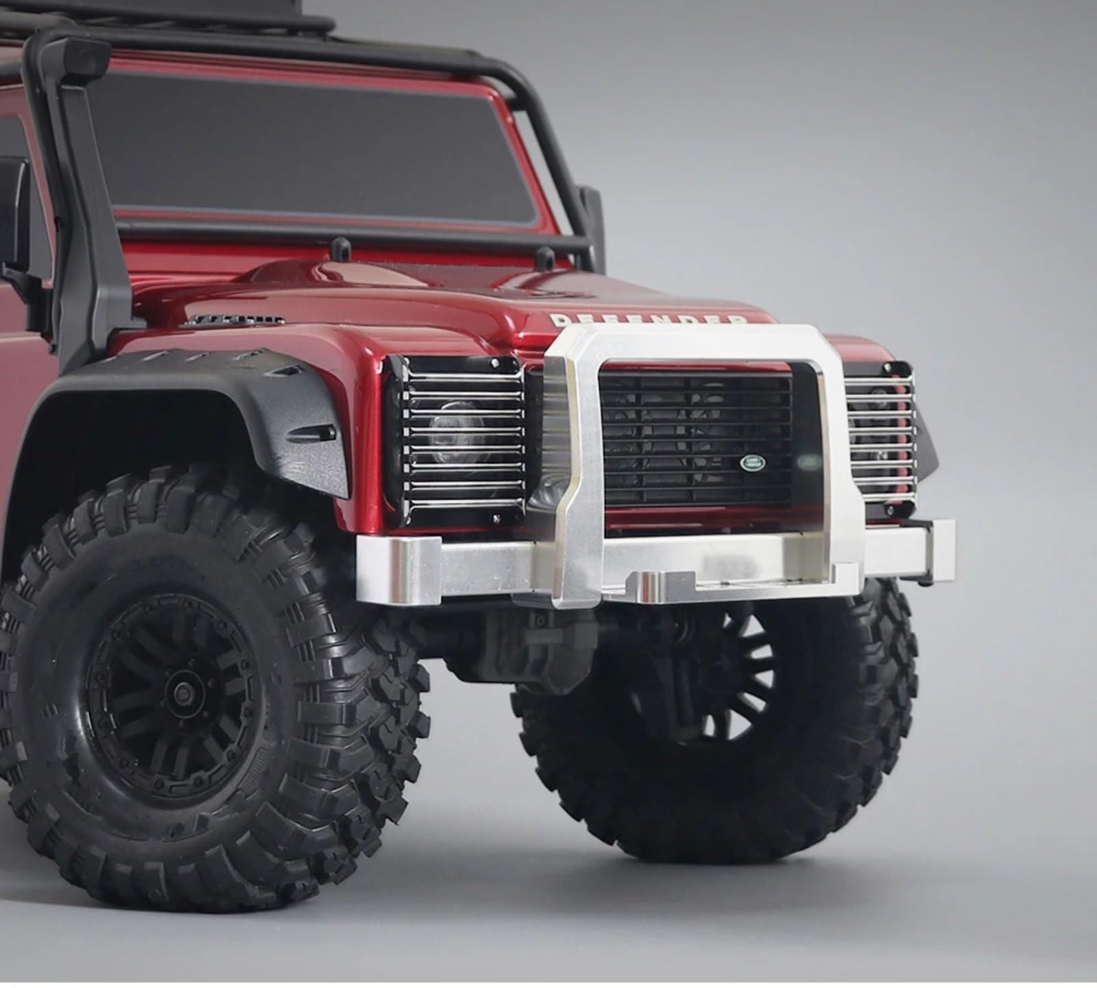 Compatible con TRX-4 para Defender 82056-4 1/10 RC Crawler Car, Piezas De Actualización Parachoques Delantero Y Trasero Aleación Aluminio RC Mejoras