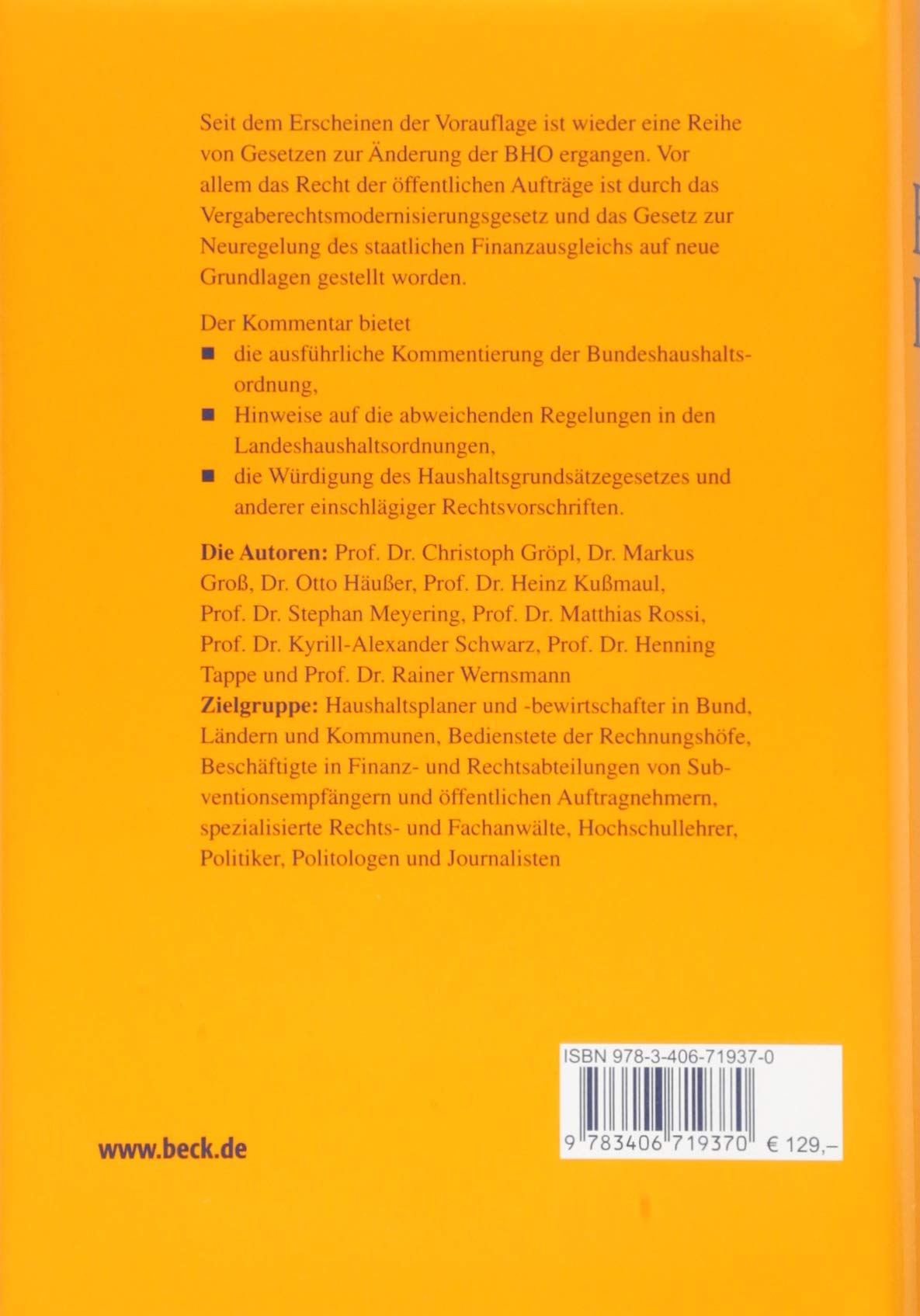 Bundeshaushaltsordnung / Landeshaushaltsordnungen. BHO/LHO: Staatliches Haushaltsrecht. Kommentar (Gelbe Erläuterungsbücher)