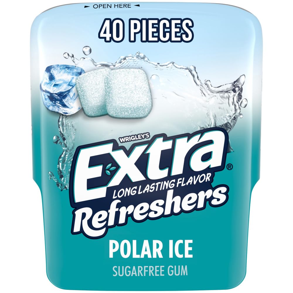 Extra Extra Refreshers Chewing Gum, Polar Ice, 40 Count