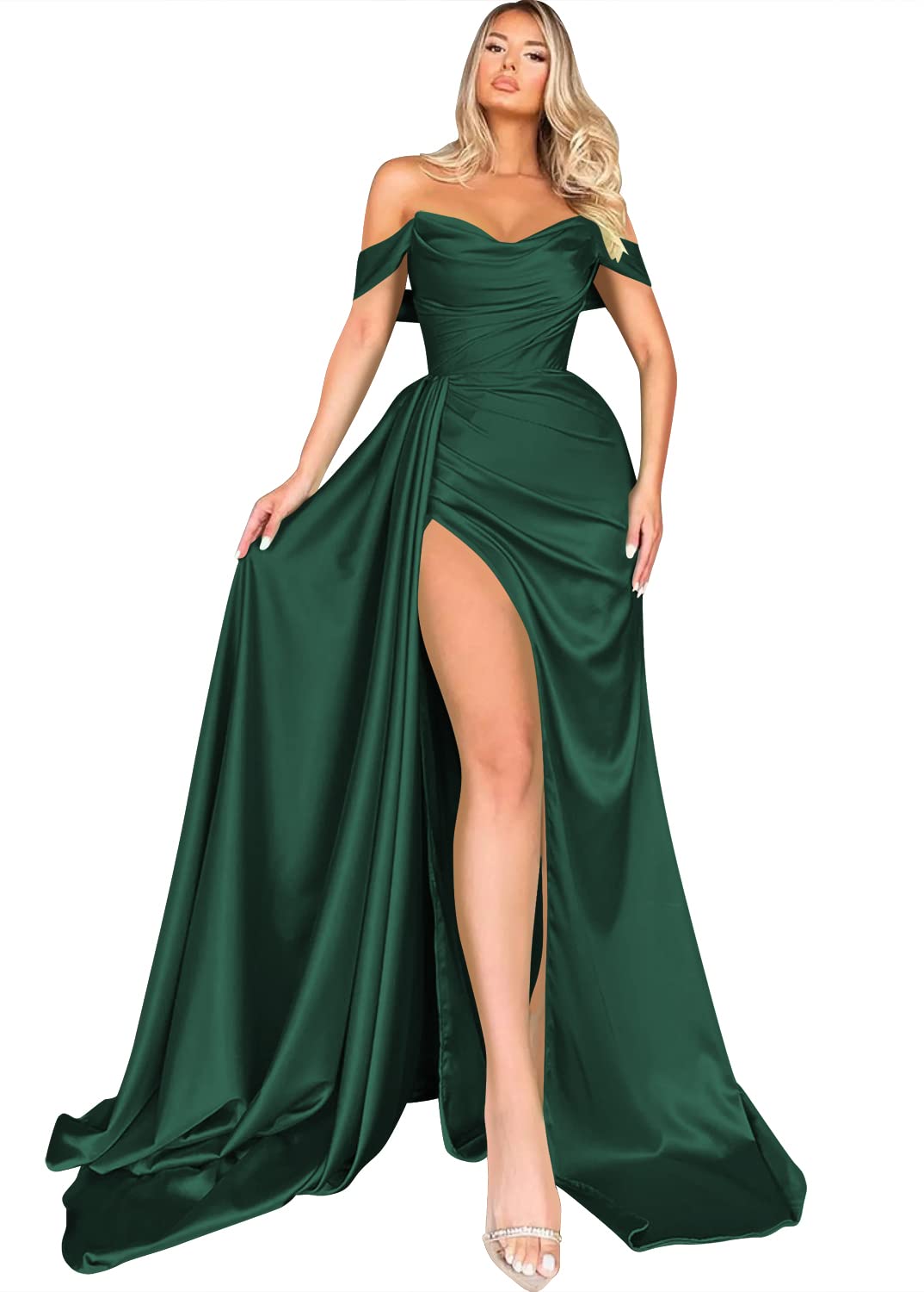 strapless open back dress Lace-Up Mermaid Long Gold Prom Dress with Sequins Champagne / 16