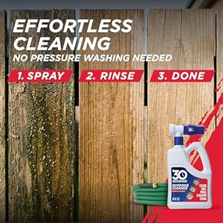 30 SECONDS Outdoor Cleaner 2 Pack with Hose End Sprayer - Cleans Stains from Algae, Mold and Mildew on Vinyl Siding, Deck, Patio, Brick and More