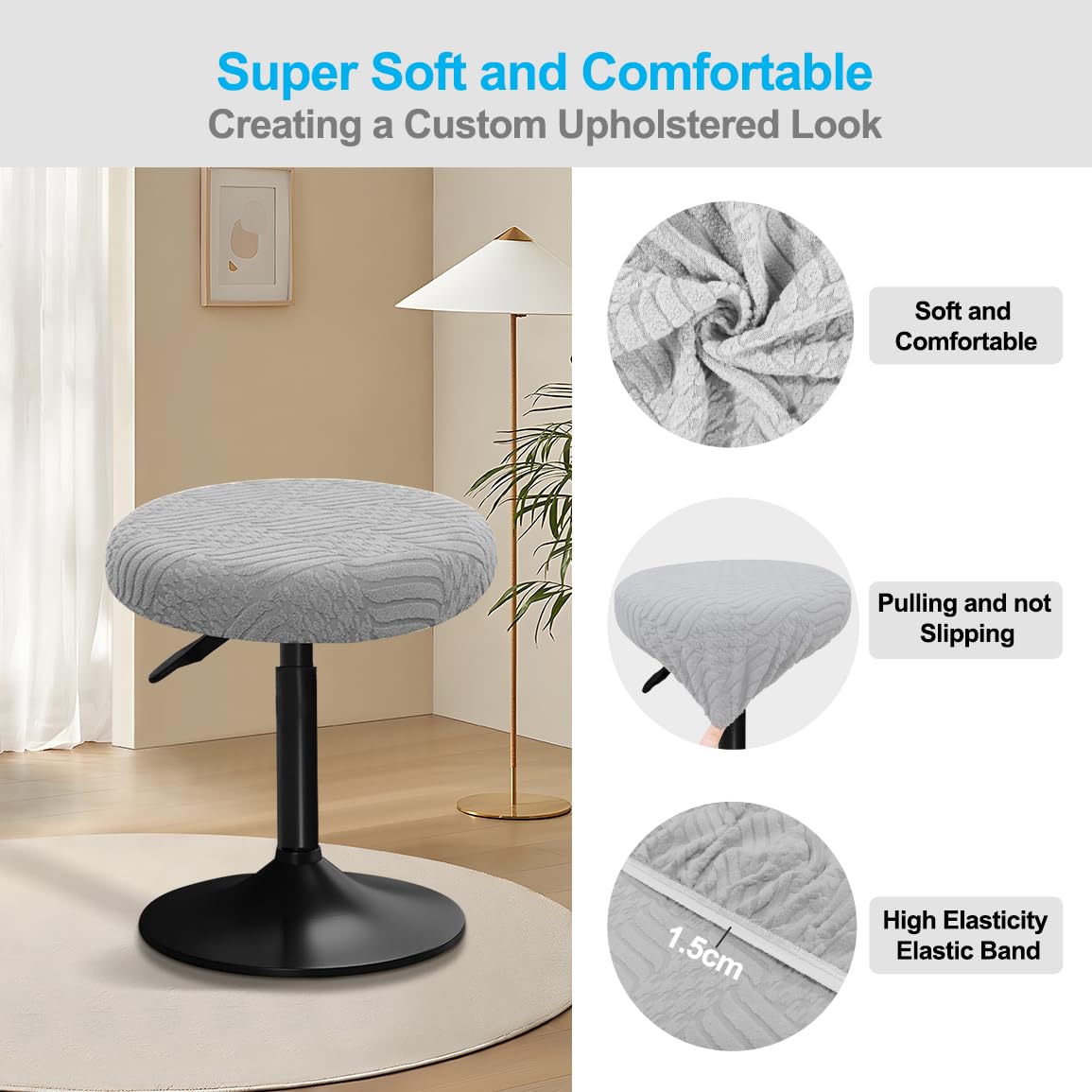 Housse Tabouret YINGAYOU Tabouret Couvre Rond 12-16 Avec Jacquard
