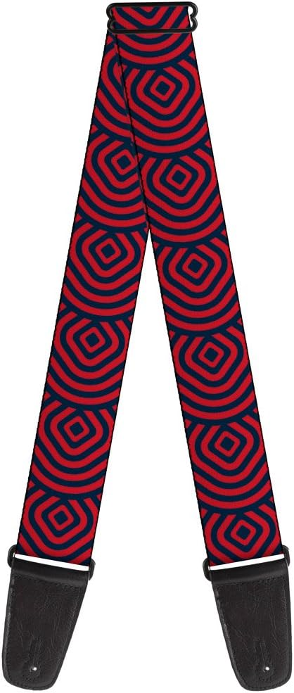 Buckle-Down Guitar Strap Square Target Red Navy 2 Inches Wide