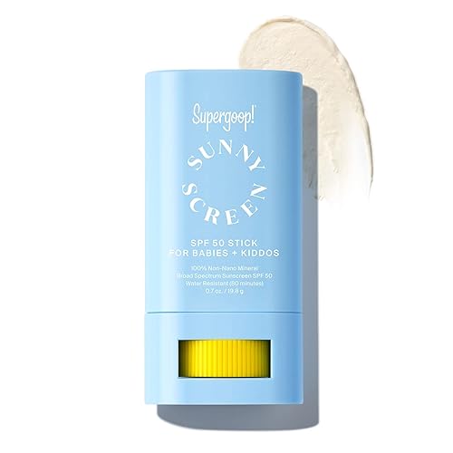 Supergoop Sunnyscreen 100 barra mineral SPF 50 07 onzas protector solar facial y corporal para bebés y niños fórmula 100 no nano mineral probado por