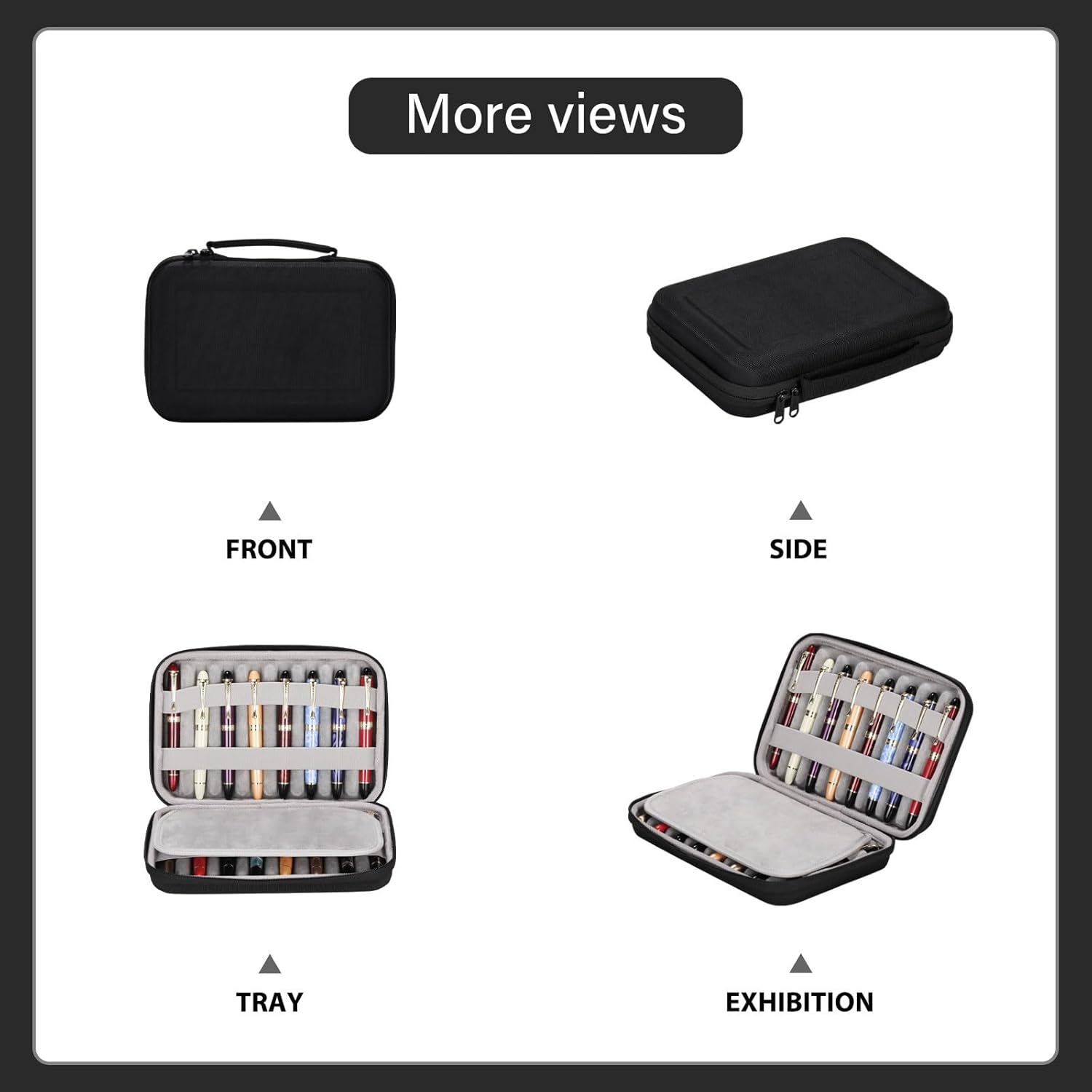 16 Slots pen case/boxes，Nylon cloth Pencil Tray Case Organizer, Fashion Design,Handmade Display Zippered Pouch for Rollerball Pen-Retro