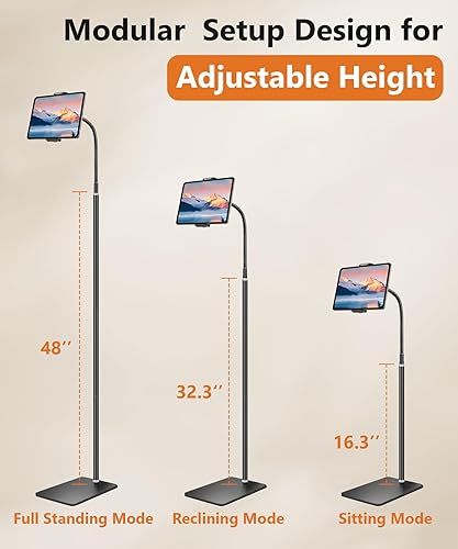 Miniatura 7 de Soporte para iPad, altura ajustable para tablet con cuello de cisne flexible, soporte para tableta superior para cama, compatible con iPad mini Air