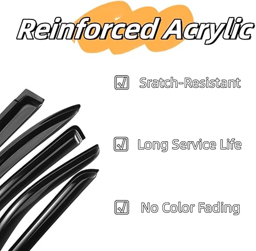 Miniatura 4 de Viseras de ventana a prueba de sol, juego de 4 protectores de repuesto para la lluvia, visera de ventana para Toyota 4Runner 94751 1996-2002