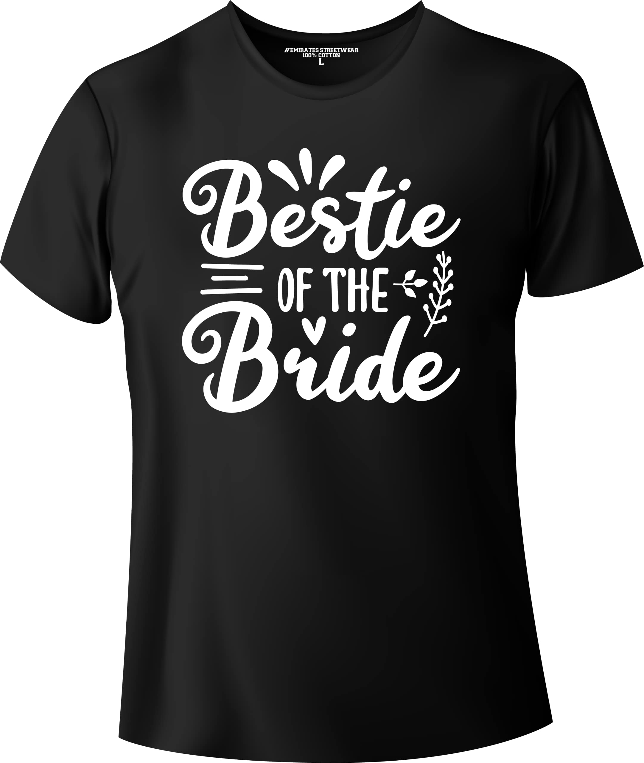 Bestie Of The Bride Bridal Party Bachelorette Party Bridesmaid T-Shirt for Men or Women 100% Cotton - D-129