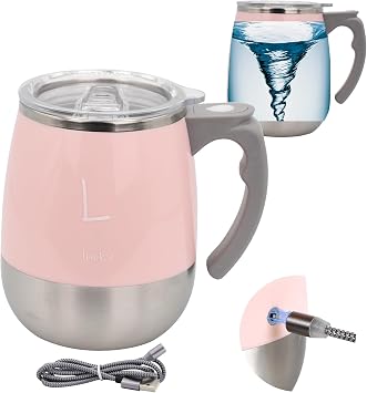 Rechargeable Self Stirring Mug Magnetic Auto Mixing Lucky Cup 13.2oz
