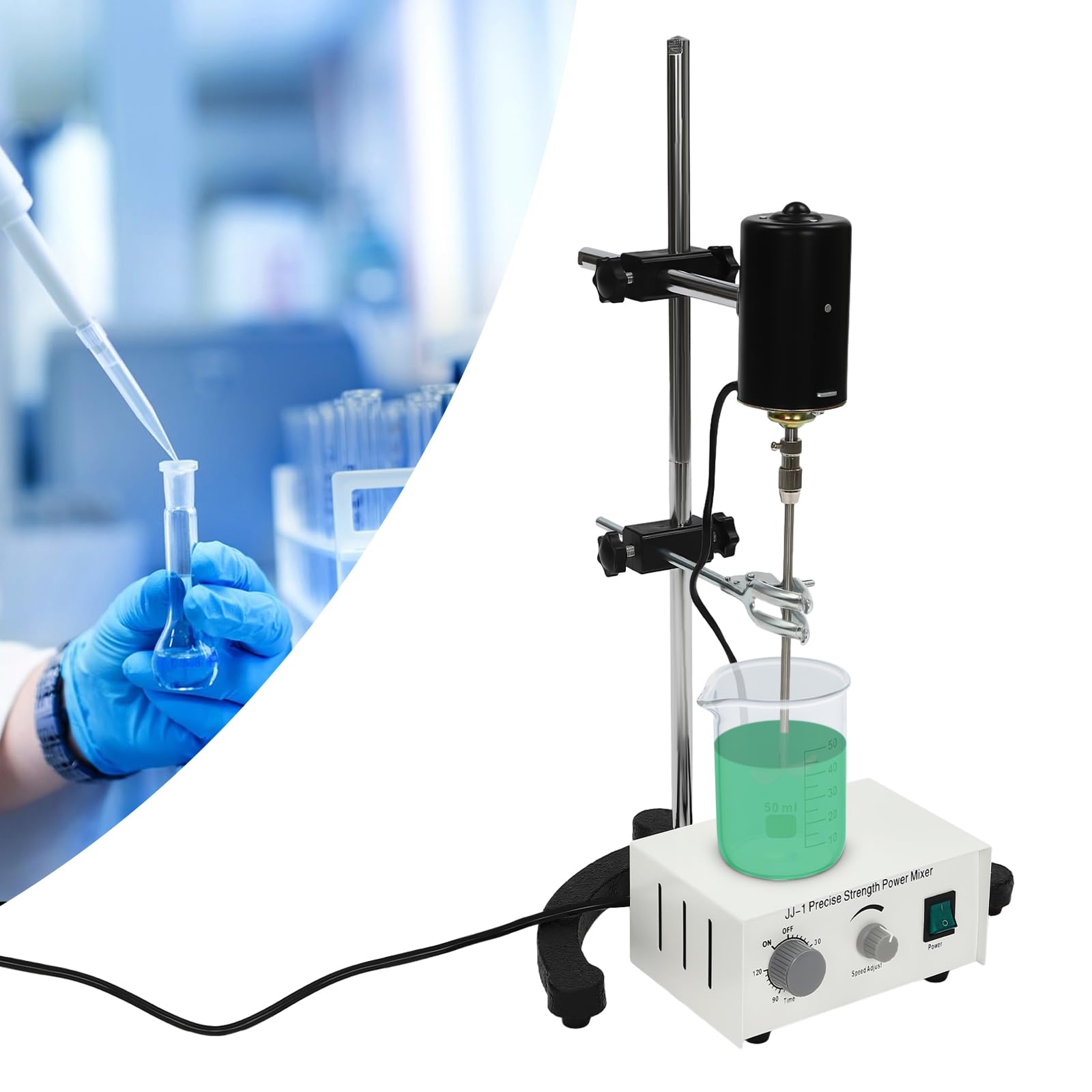 Elektrisches Rührwerk, 100W Automatisches Rührwerk, Mechanisches Rührwerk für Biologie, Kosmetik, Gesundheitsprodukte, Lebensmittel