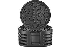 Silicone Coasters Set of 6 with Holder