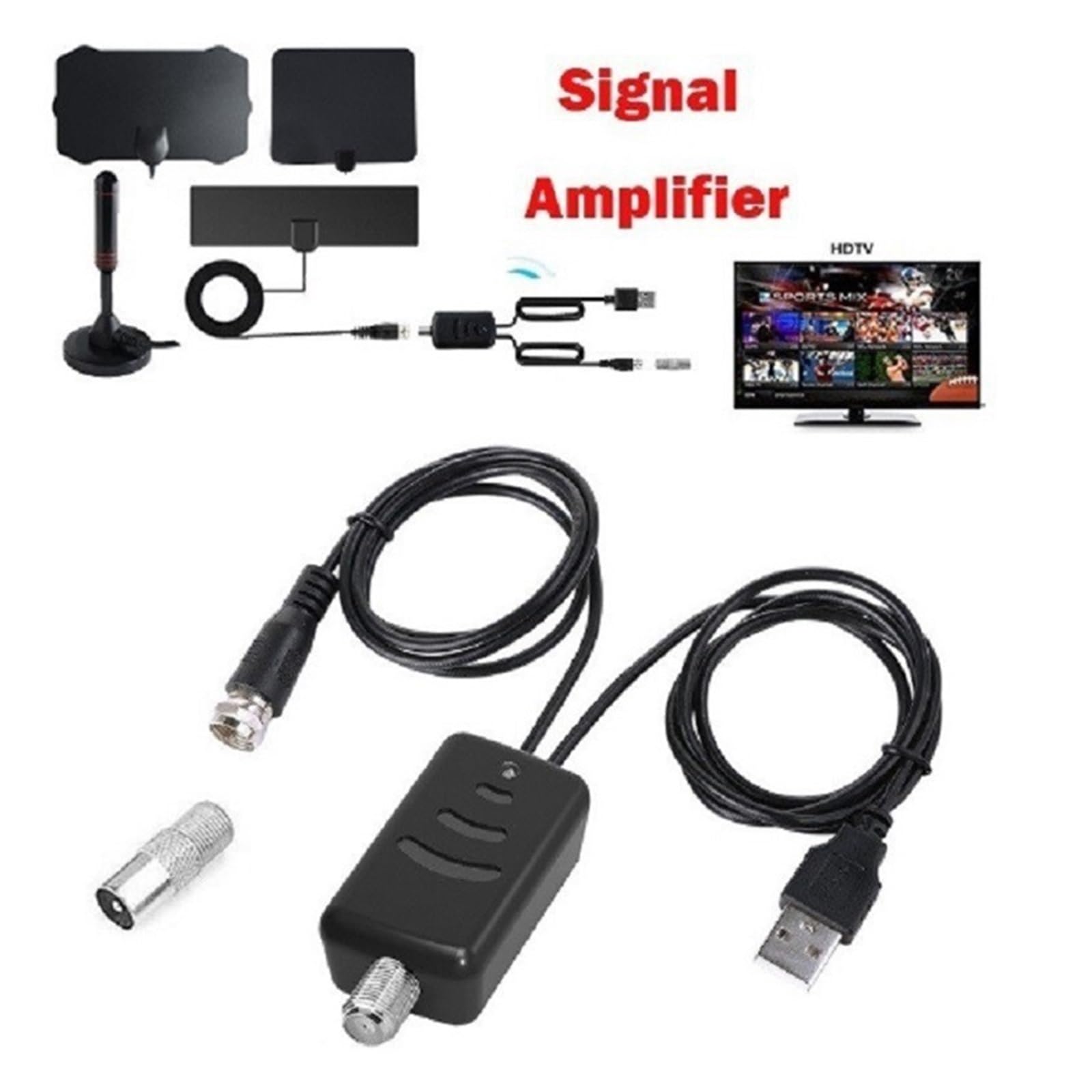 Amplificatore Di Segnale For Antenna TV Digitale, Ricevitore For Ad Alta Definizione 4K UHD, Potenziatore For Facile Ampia Compatibilità