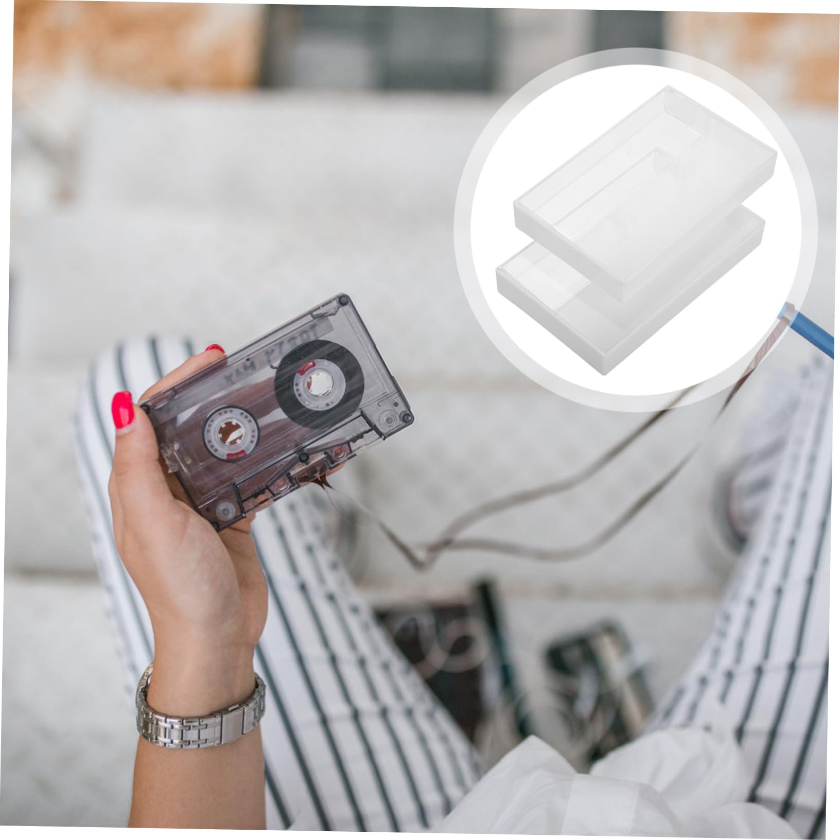 Boîte de Cassette Audio en Plastique Transparent 10 Pièces, Étui Compact pour Rangement de Cassettes D'enregistrement, Solution Polyvalente pour Bureau et Maison
