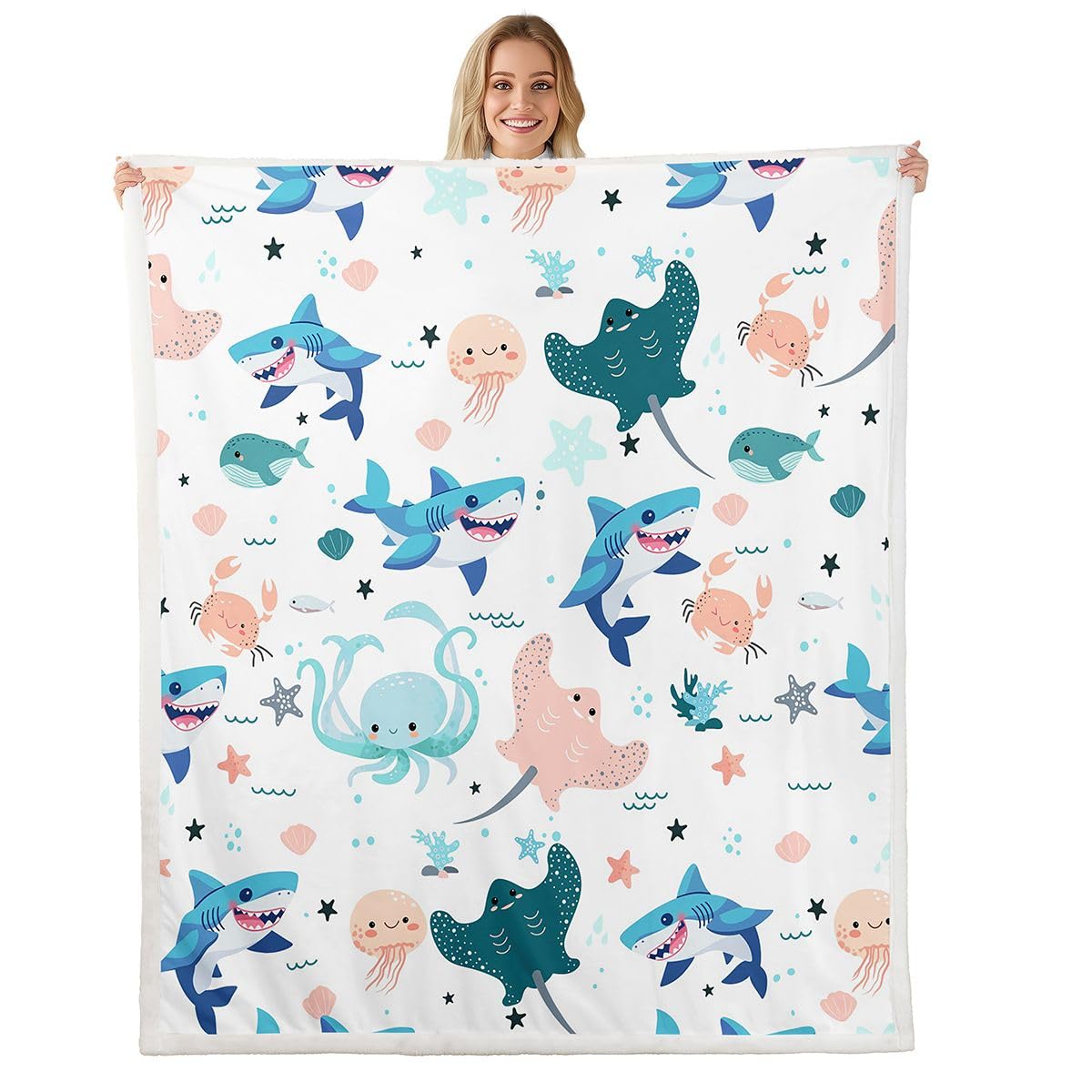 Homewish Couverture Canapé 229x229cm Dessin Animé Océan