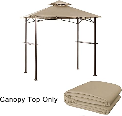 Miniatura 3 de Tanxianzhe Cubierta superior de repuesto para cenador de parrilla de 5 x 8 pulgadas, techo de barbacoa de doble nivel, solo apto para cenador modelo