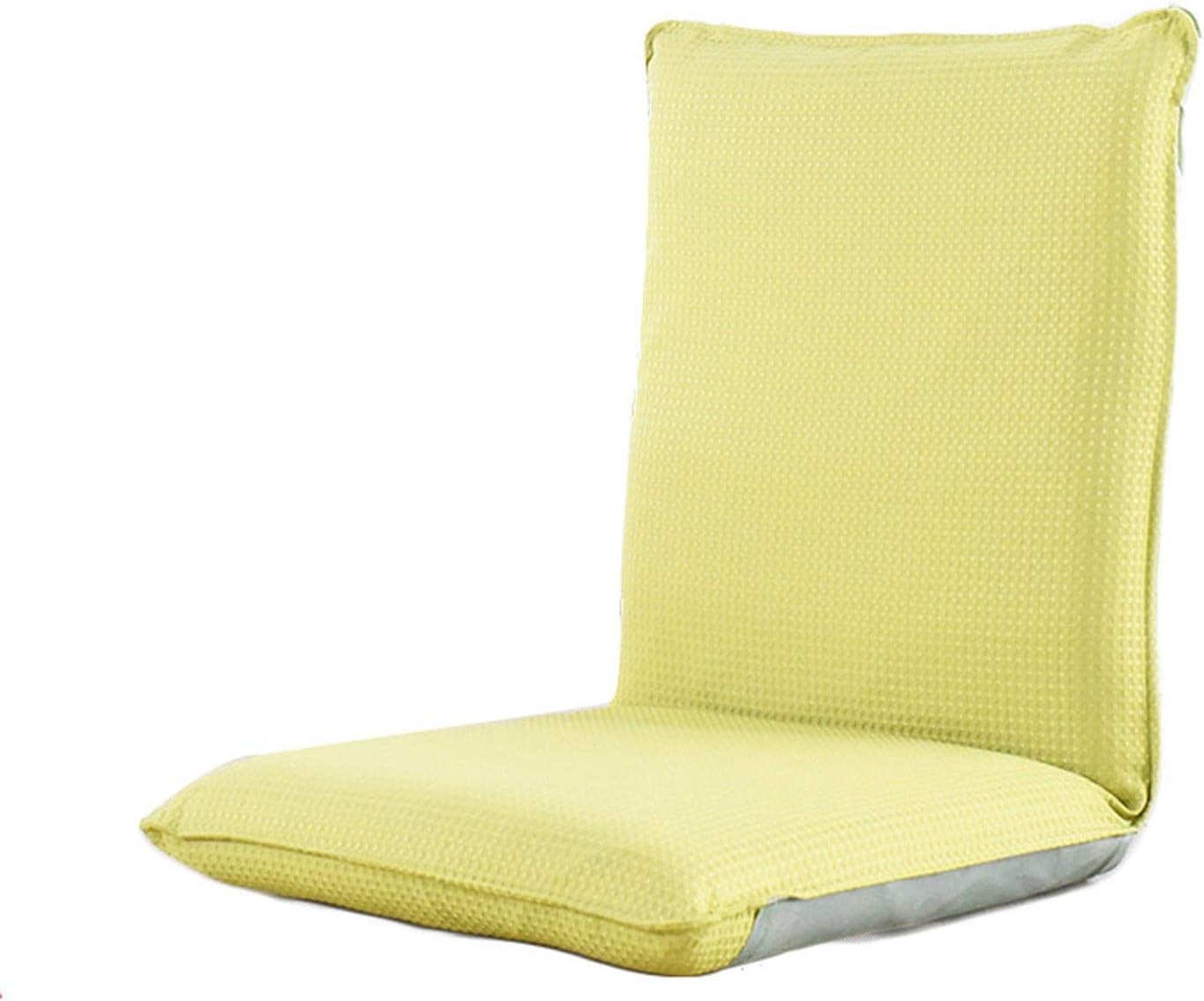 LIQEE Sillon Lectura Silla de Piso,Asiento de Piso Ajustable con Respaldo Ideal como cojín de Asiento ergonómico,Juego de Lectura de meditación reclinable Plegable de 5 Posiciones (Color : Blue)