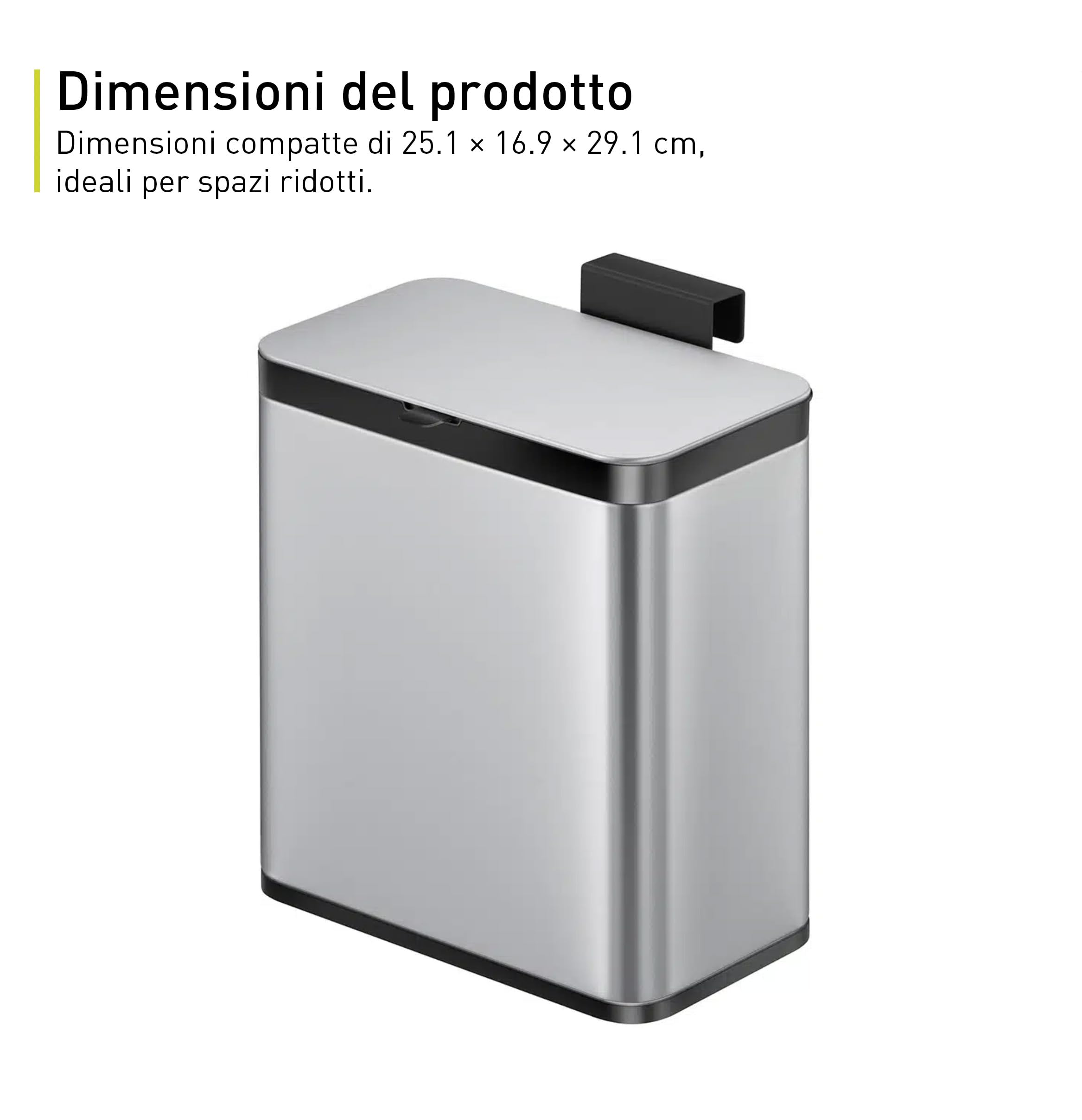 EKO Caddy Pattumiera per Rifiuti Organici 7 L con Coperchio Basculante