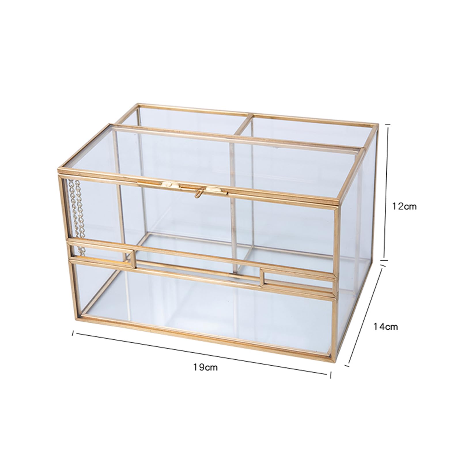 Boîte de rangement pour articles divers de bureau à domicile,boîte de rangement pour télécommande,organisateur de rangement de bureau en verre,boîte de rangement cosmétique,organisateur de coiffeuse