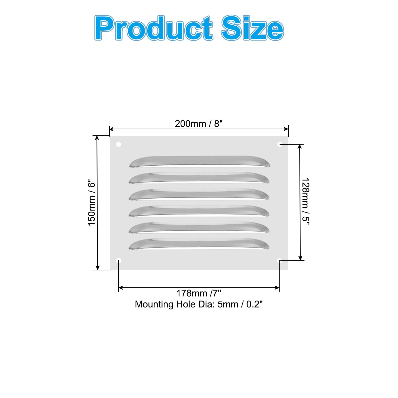 PATIKIL 8 x 6 Inch Stainless Steel Vent Cover - Image 2