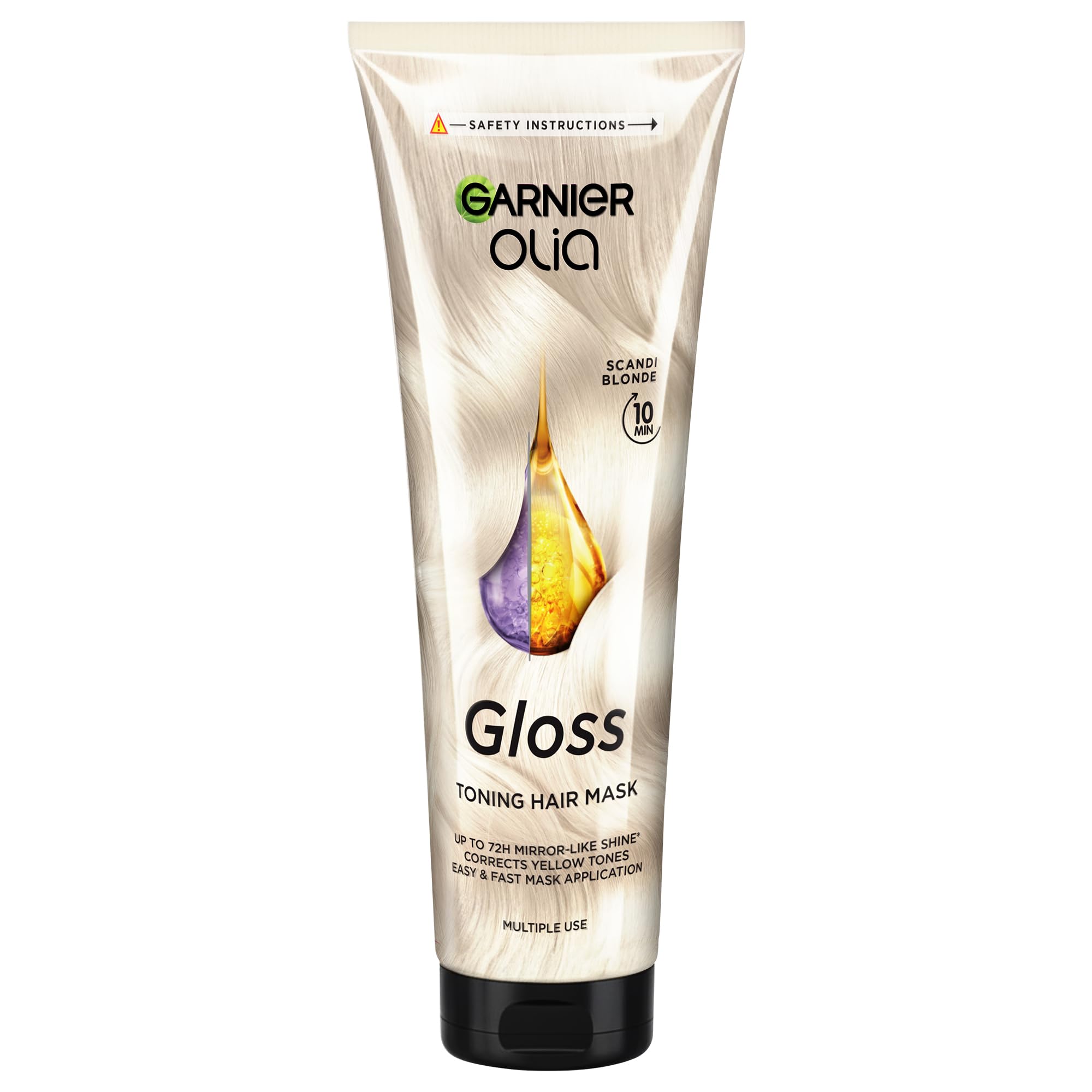 Garnier Olia Gloss - 10 Min Tinted Hair Mask – Scandi Blonde –Up to 72h Mirror-Like Shine* With A Touch Of Colour For Up To 6 Washes** - Corrects Up To 1 Year Of Damage***