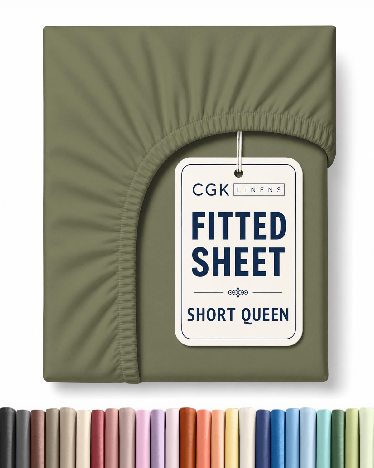 Short Queen RV Fitted Sheet - Single Fitted Sheet - Cooling - Sage Green