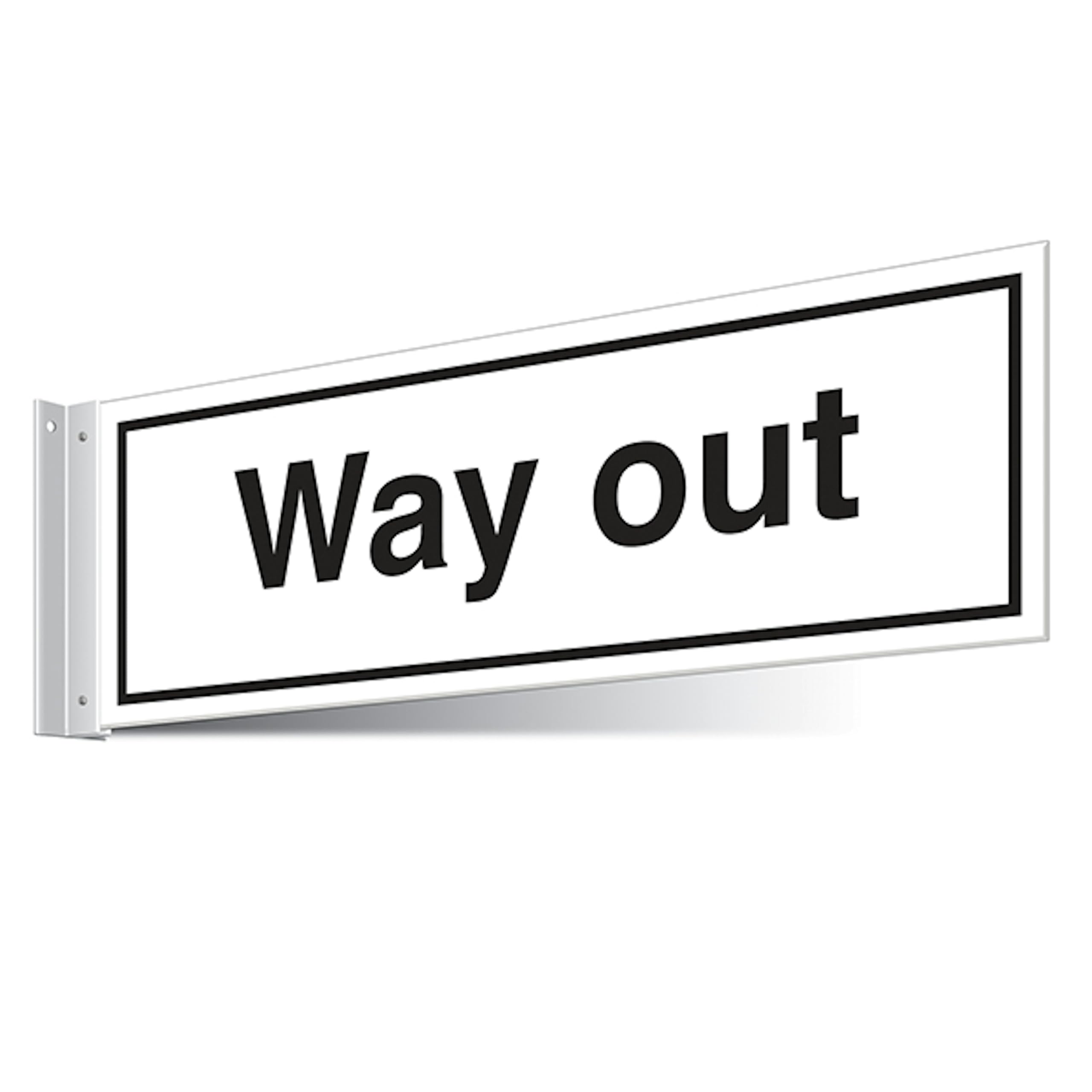 V Safety Way Out Corridor Sign 450 x 150 mm - 3mm Indoor Palboard Safety Sign