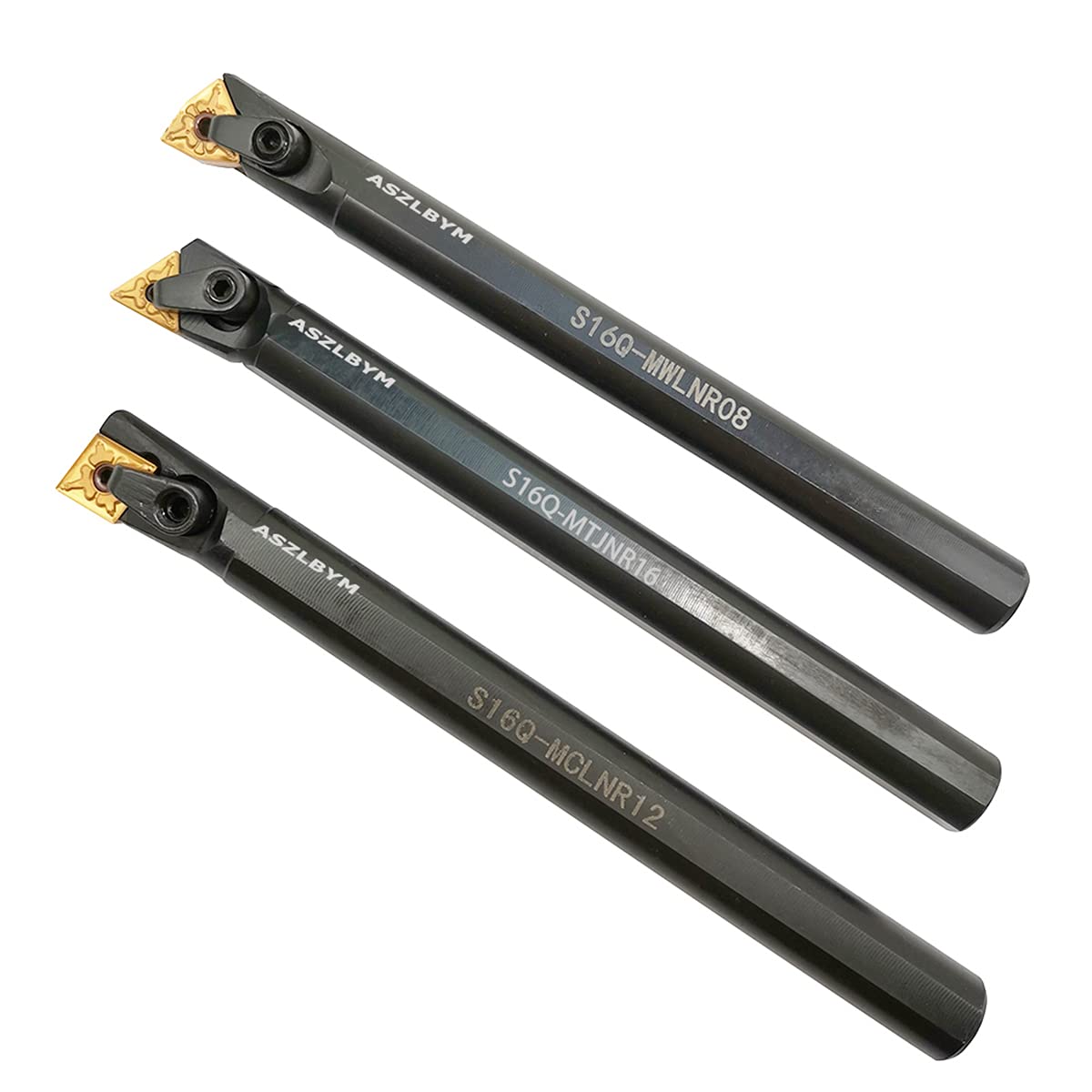 3PCS S16Q Boring Bar Carbide Indexable Turning Tool Holder with TNMG331 WNMG431 CNMG431 Indexable Carbide Turning Inserts (3PCS S16Q Boring bar)