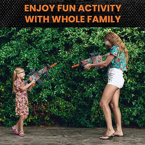 Image of Gel Ball Gun with 60000 Gel Balls, Electric Gel Ball Shooter with Scope, Aiming Accessories, Glasses, Clip, Handle, Barrel
