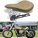 13" Aged Retro Brown Leather Motorcycle Spring Solo Seat For Harley Bobber Chopper