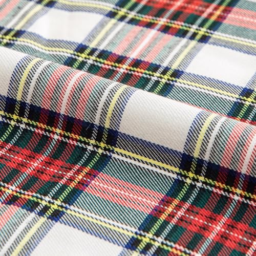 Image of AQOTHES Christmas Plaid Decorative Throw Pillow Covers Red White 22x22
