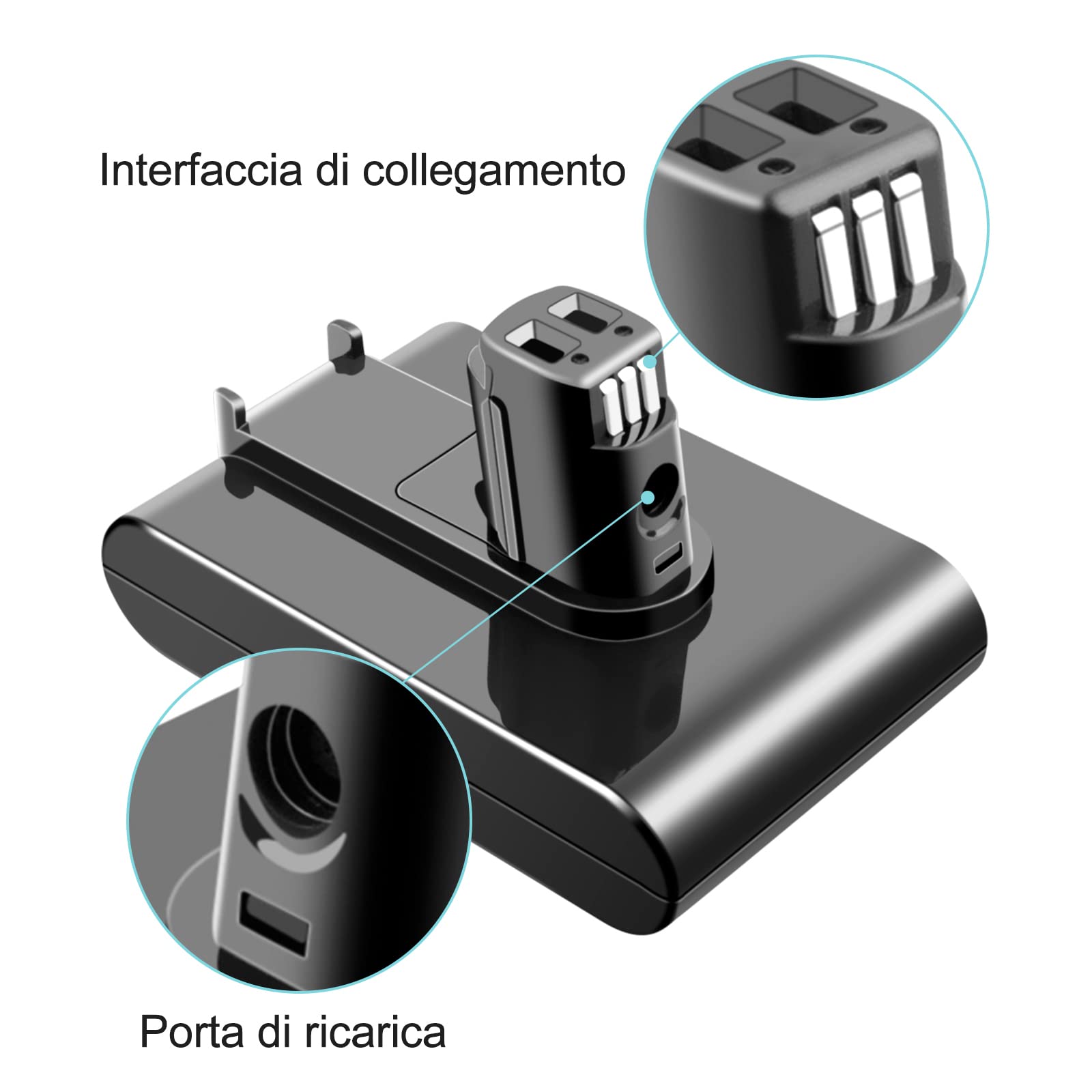 KOMBO Batteria di ricambio a Ioni di Litio Ricaricabile 20V 1500 mAh