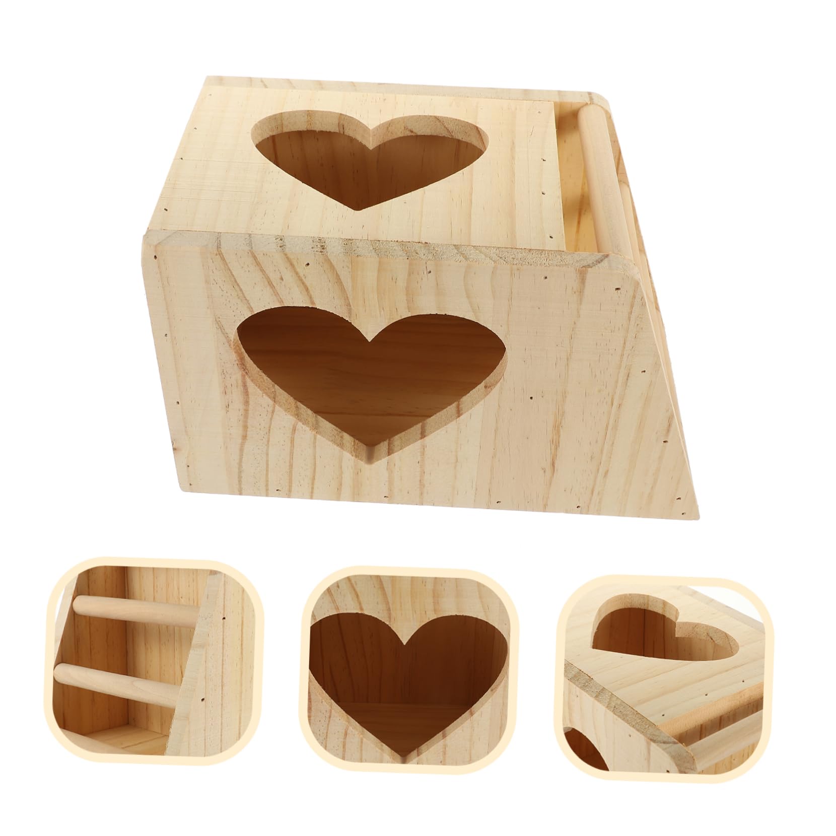 Kisangel Holz Futterspender für Kaninchen Multifunktionale Heuraufe mit Doppeltem Fach für Frisches Heu und Futter Spielerisch und Dekorativ im Käfig Praktisch für Kleintiere Wie