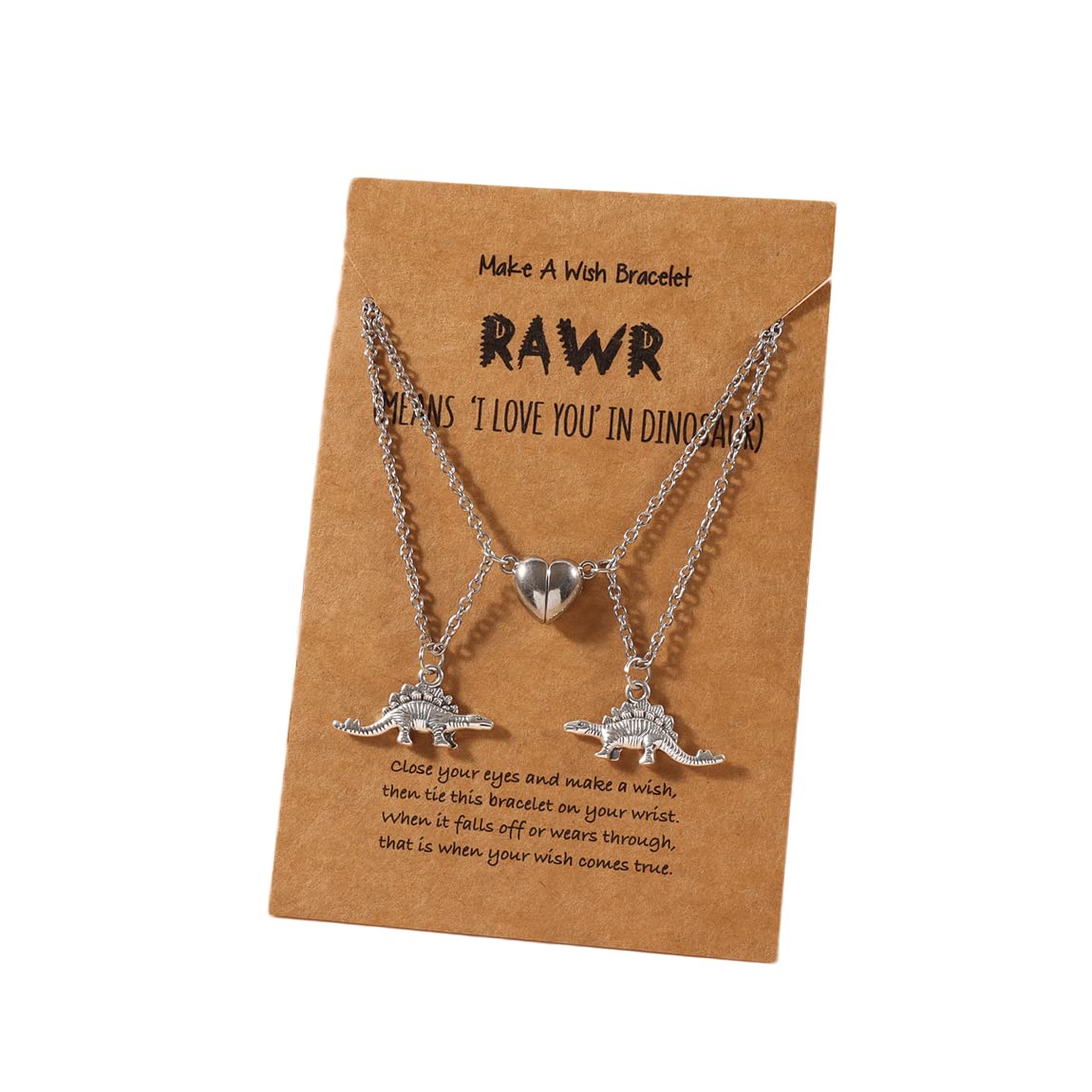 COLORFUL BLING Mutual Attraction Love Heart Necklace Friendship Dinosaur Mushroom Pendant Matching Necklace for Couples Best Friends Friendship Pinky