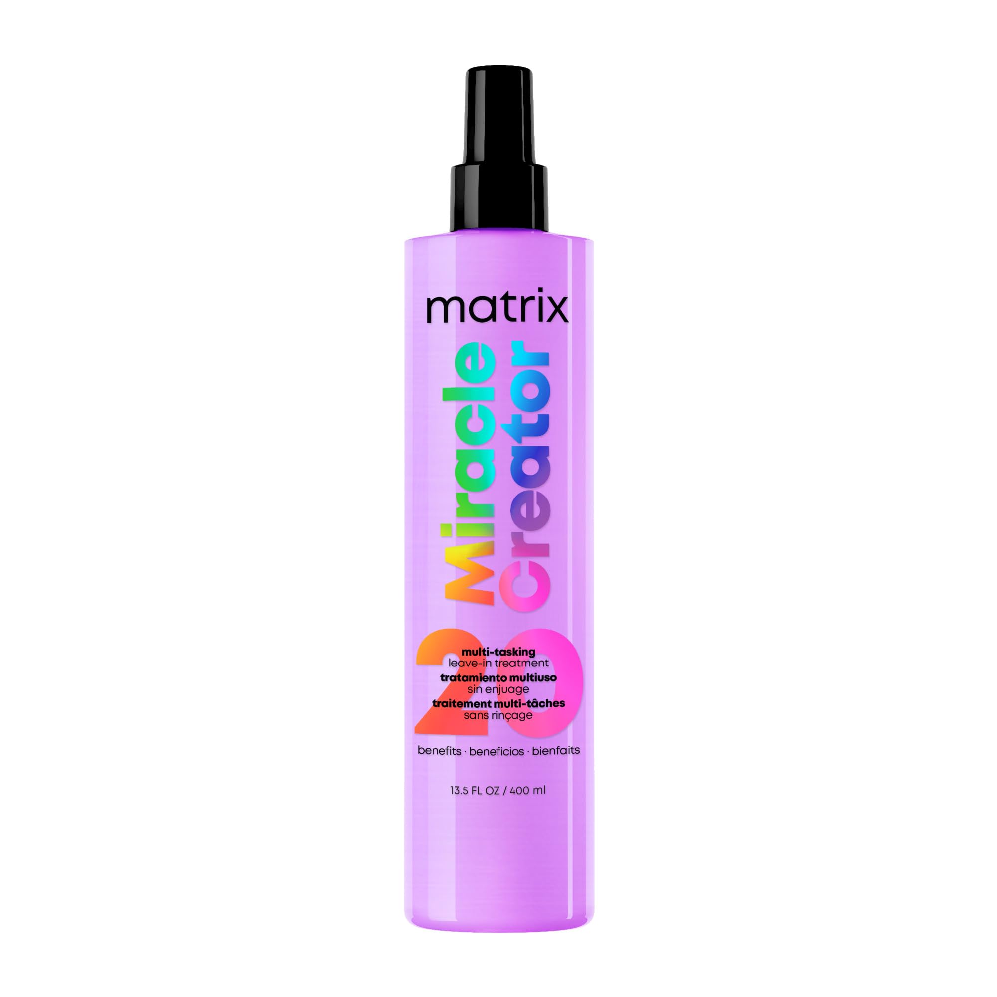 Matrix Miracle Creator Leave-In Conditioner Spray - Heat Protectant, Anti-Frizz, Moisturizing & Detangling, Adds Shine, Primes For Styling, For Damaged & All Hair Types, Sulfate Free