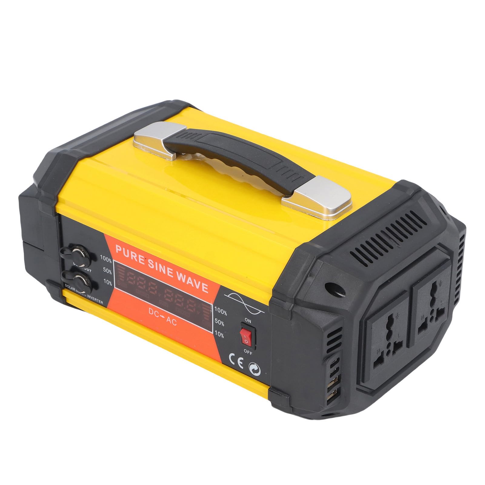 Drfeify Falownik Samochodowy Przetwornica Mocy o Czystej Fali Sinusoidalnej 800 W 12 V do 220 V ABS z Wyświetlaczem LCD 2 Gniazda 2 Porty USB Porty Szybkiego ładowania do Podróży Pojazdem Użytku na