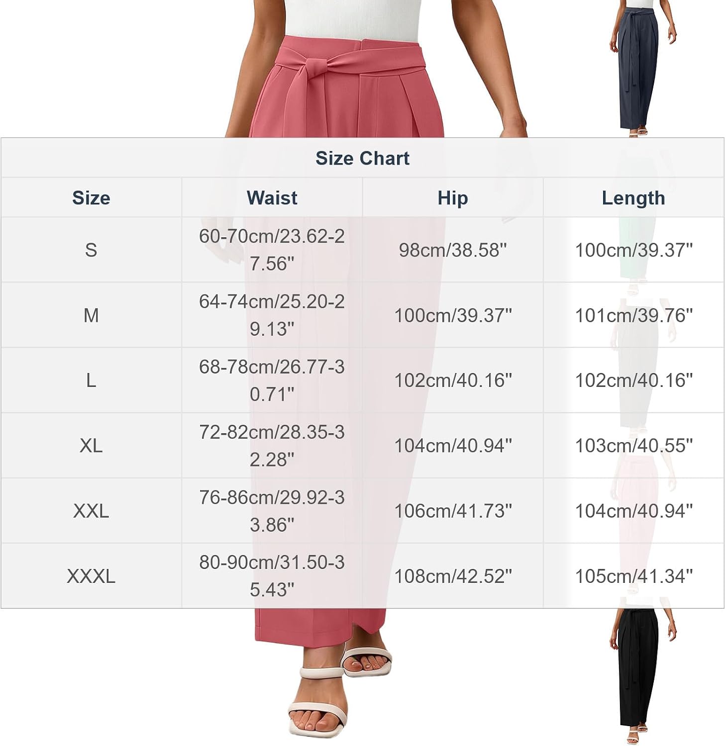 Women Wide Leg Dress Pants Summer High Waisted Business Casual Work Trousers Tie Dressy Office Palazzo Pants Slacks